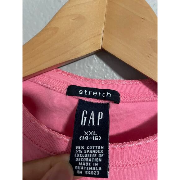 Vintage GAP Juniors Baby Tee XXL Pink Butterfly Embroidered Stretch Cropped 2003 - Picture 2 of 8